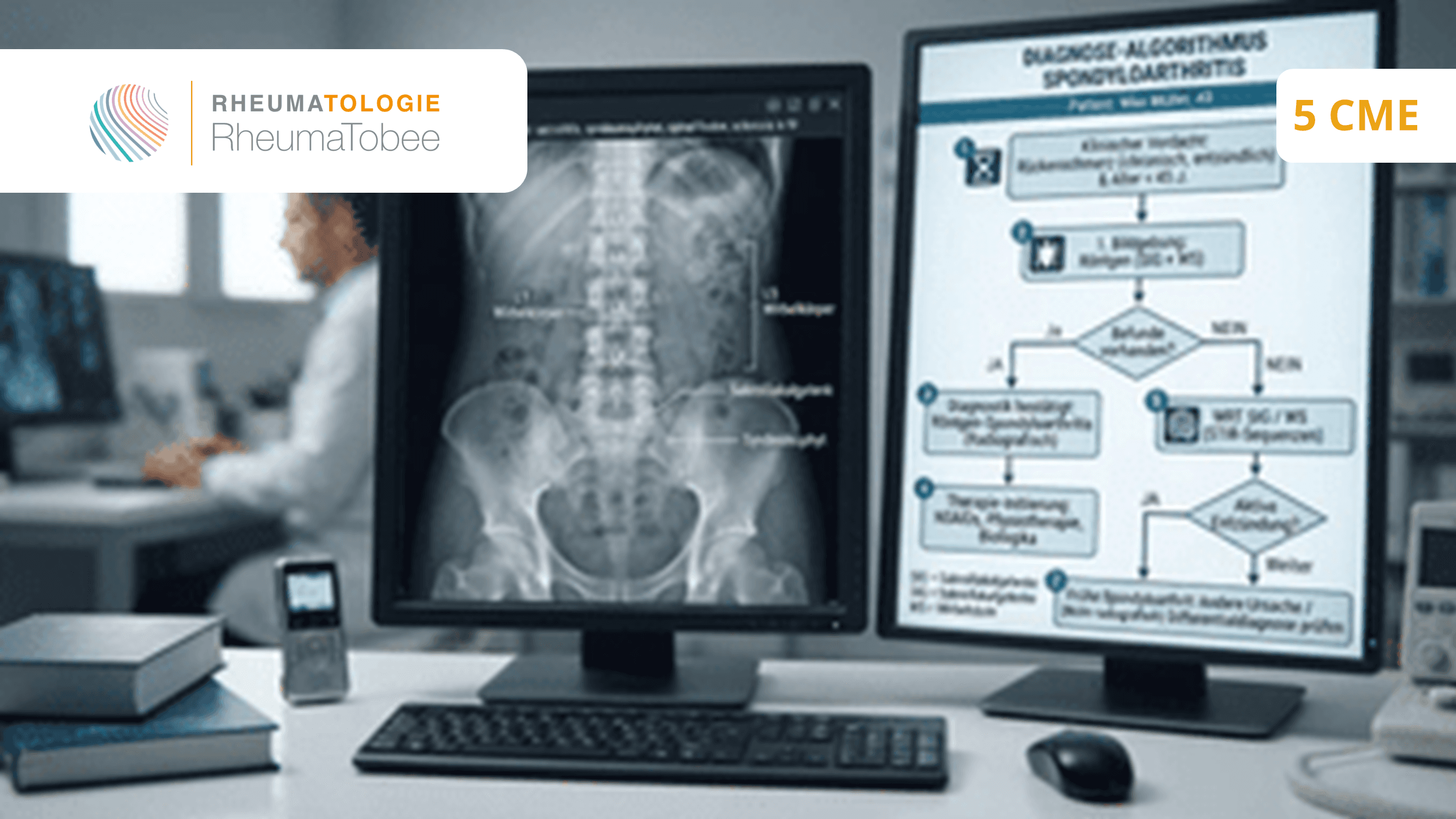 Titelbild zu Leitlinienwissen interaktiv: Axiale Spondyloarthritis – Therapieentscheidungen im Fallbeispiel